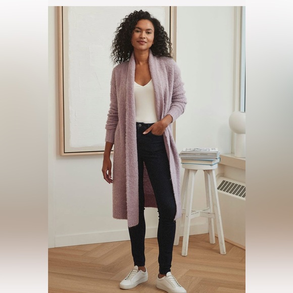 Fuzzy knit long cardigan. - Picture 2 of 3